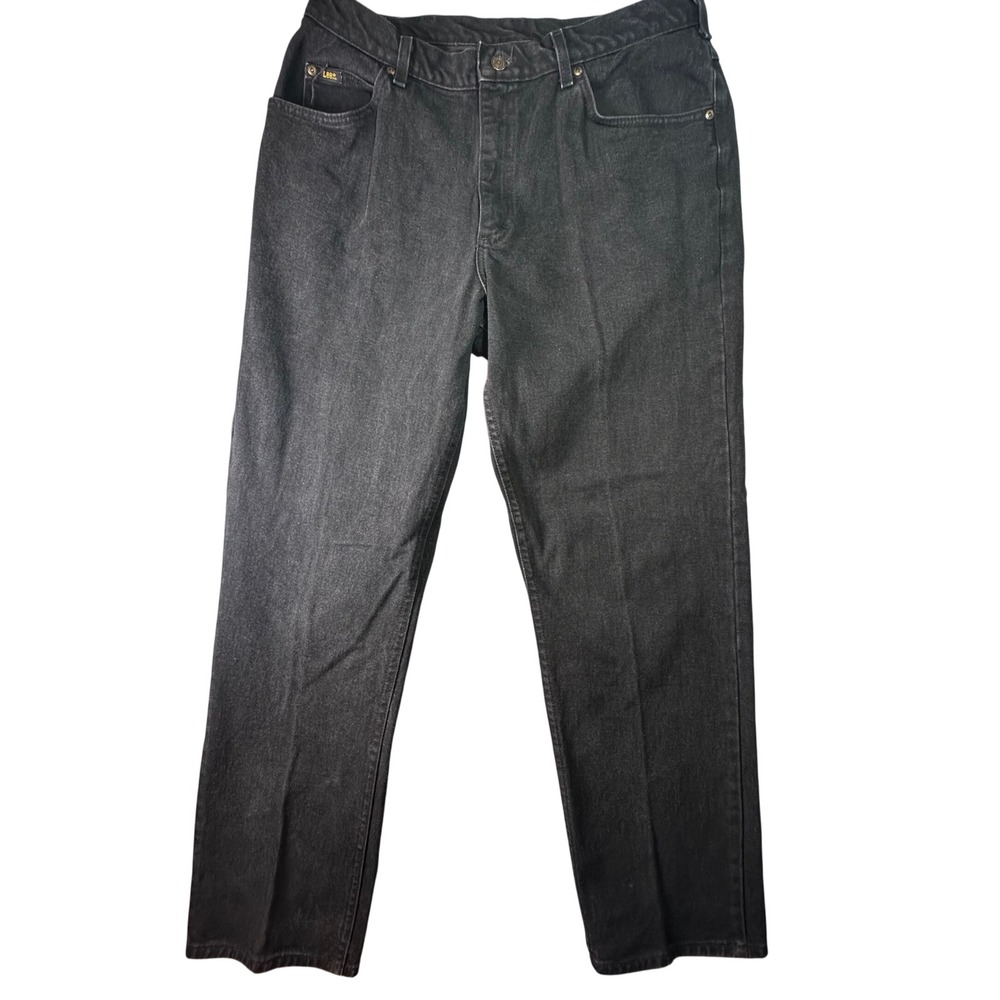 Lee Mens Straight Leg Black Denim Jeans Vintage Style Workwear 38x32 Black